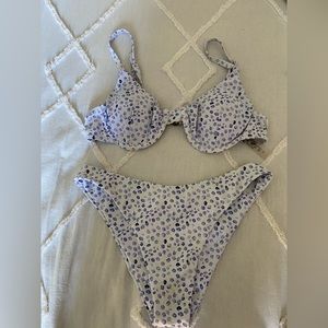 white and blue perfect summer bathing suit